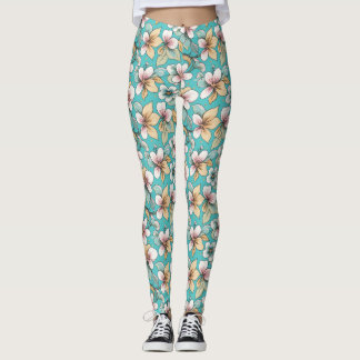 Flödestemat upprepande mönster leggings