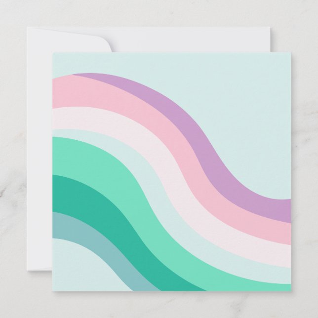 Flödesvattenfärg Inbjudningar (Baksida)