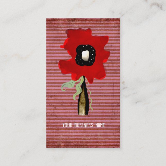 Flödesvirvelsband med linjernas röda rosa affärsko visitkort (Framsida)