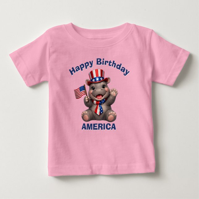 Flodhäst (5e) Patriotisk Barn T-Shirt (Framsida)
