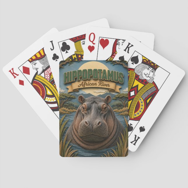 Flodhäst Afrikansk Flod POPCUT Casinokort (Baksidan)