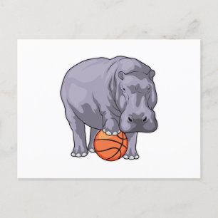Flodhäst Basketbollspelare Basket Vykort