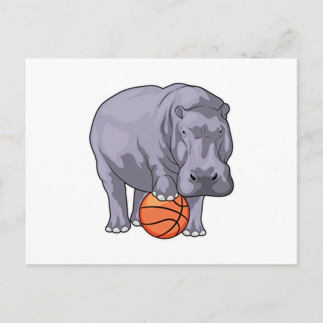 Flodhäst Basketbollspelare Basket Vykort (Framsida)