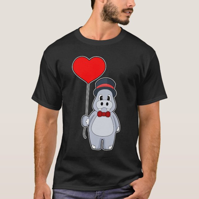 Flodhäst Bröllopsballong T Shirt (Framsida)