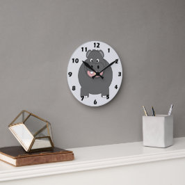 Flodhäst Design Rund Klocka