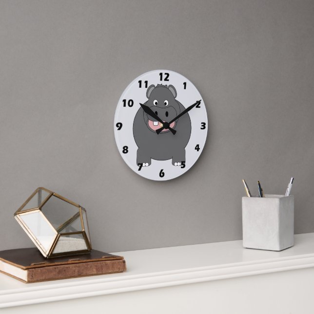 Flodhäst Design Rund Klocka (Kontor)