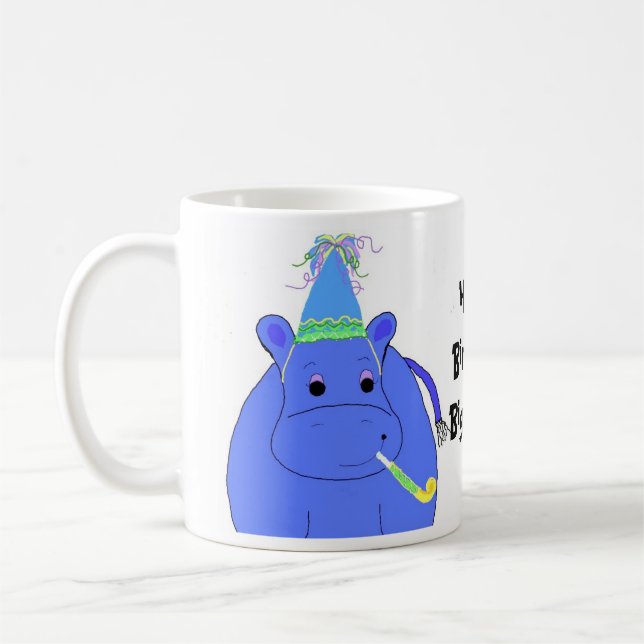 Flodhäst Födelsedag Stor Kille Kaffemugg (Vänster)