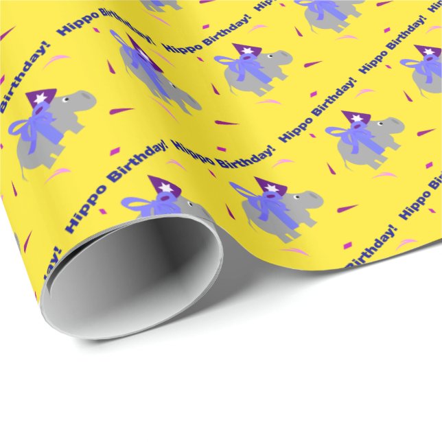 Flodhäst Födelsedagspresentpapper Presentpapper (Rullad Hörn)