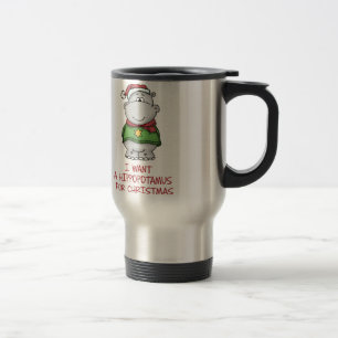 Flodhäst för jul - gullig flodhästdesign resemugg