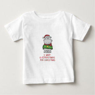 Flodhäst för jul - gullig flodhästdesign tee