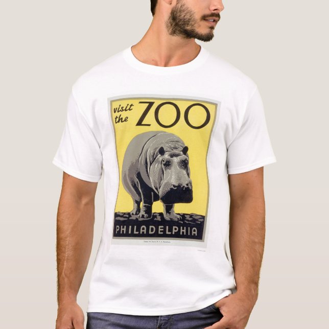 Flodhäst för Philadelphia PA-Zoo 1936 WPA Tee (Framsida)