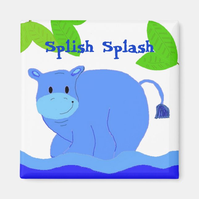 Flodhäst i poolen magnet (Framsidan)