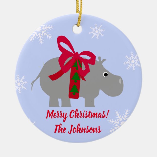 Flodhäst Julgransprydnad Keramik (Framsidan)