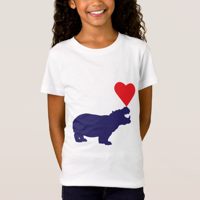 Flodhäst Kärlek T Shirt (Framsida)
