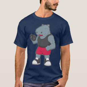 Flodhäst kroppsbyggare Hantel Kroppsbyggande T Shirt