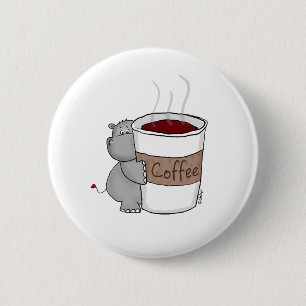 Flodhäst med kaffe knapp