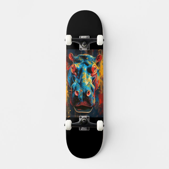 Flodhäst Mini Skateboard Bräda 18,5 Cm (Framsida)