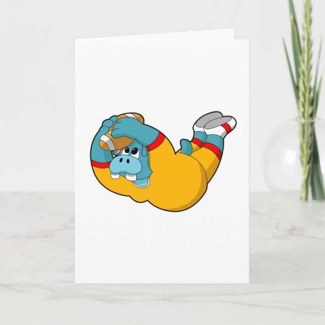 Flodhäst på fotbollssport kort (Framsida)