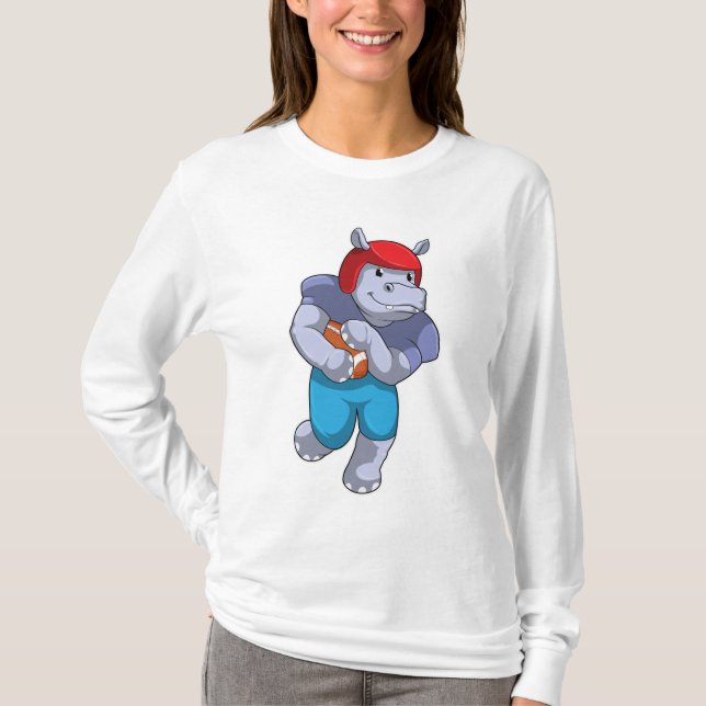 Flodhäst på fotbollssport t shirt (Framsida)