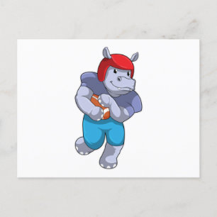 Flodhäst på fotbollssport vykort