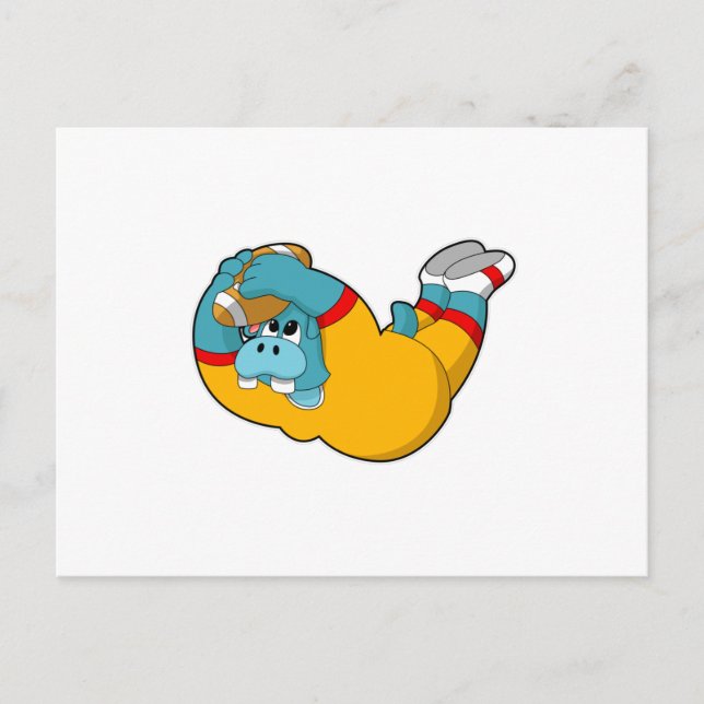 Flodhäst på fotbollssport vykort (Framsida)