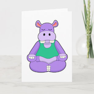 Flodhäst på yoga i sittande ställning kort