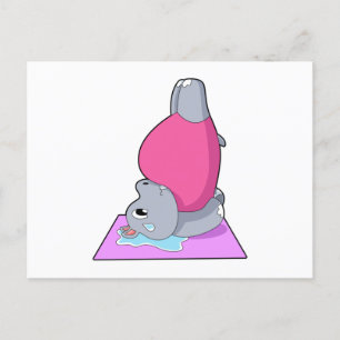 Flodhäst på Yogafitness Vykort