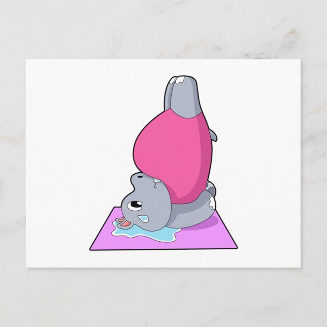 Flodhäst på Yogafitness Vykort (Framsida)