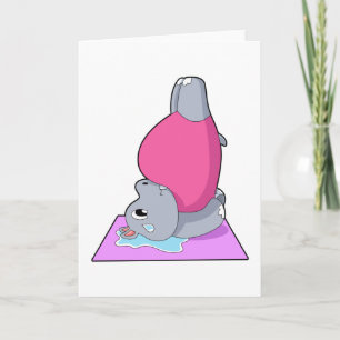 Flodhäst på yogaträning kort