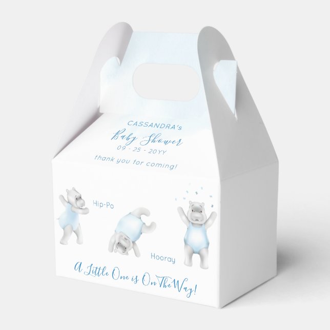 Flodhäst Saltomortal Babypojke Bebis Shower Presentaskar (Framsidan Sidan)