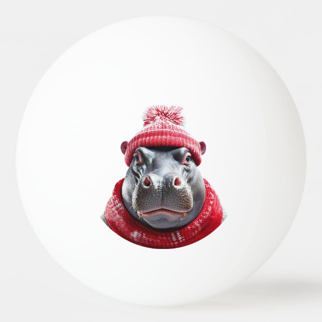 Flodhäst Scarfs och Beany  Pingisboll (Framsidan)