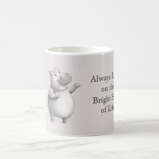 Flodhäst ser på livets ljusa sida kaffemugg (Center)