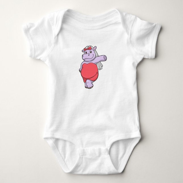 Flodhäst som brud med slöja och båge t shirt (Framsida)