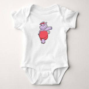 Flodhäst som brud med slöja och båge t shirt