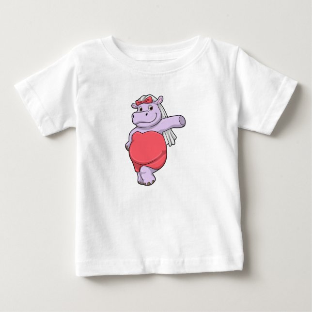 Flodhäst som brud med slöja och båge t shirt (Framsida)