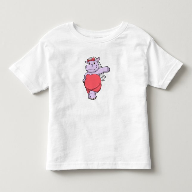 Flodhäst som brud med slöja och båge t shirt (Framsida)