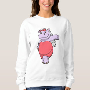 Flodhäst som brud med slöja och båge t shirt