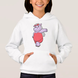 Flodhäst som brud med slöja och båge t shirt
