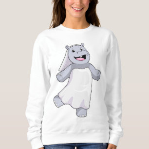 Flodhäst som brud med slöja t shirt