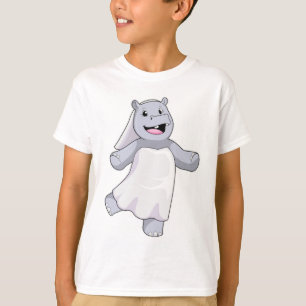 Flodhäst som brud med slöja t shirt