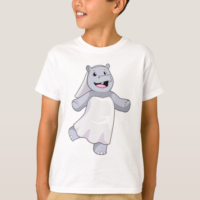 Flodhäst som brud med slöja t shirt (Framsida)