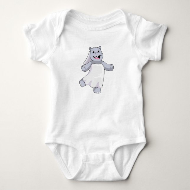 Flodhäst som brud med slöja t shirt (Framsida)