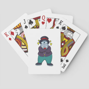 Flodhäst som brudgumme med kostym.PNG Casinokort