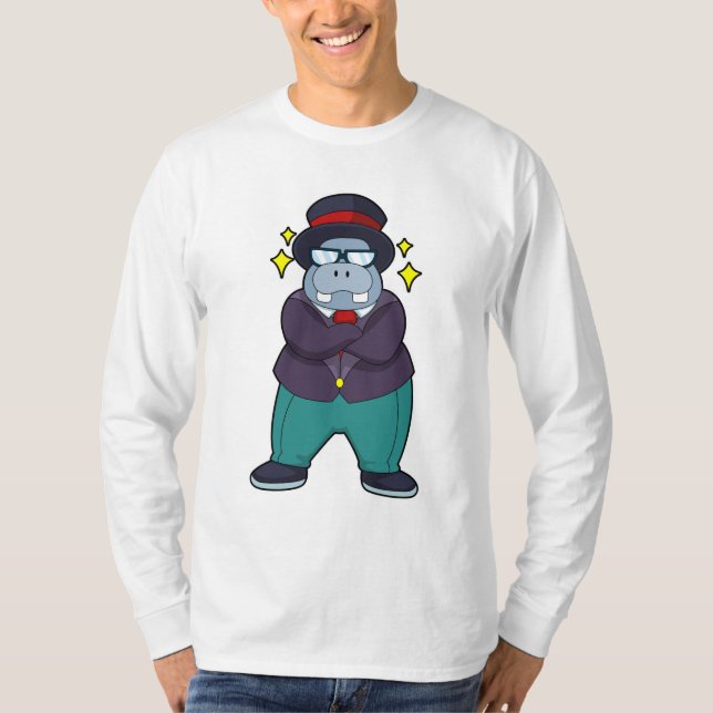 Flodhäst som brudgumme med kostym.PNG T Shirt (Framsida)