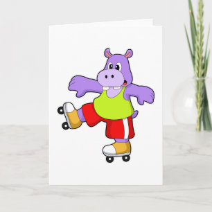 Flodhäst som Skridskoåkare med Inlines Kort