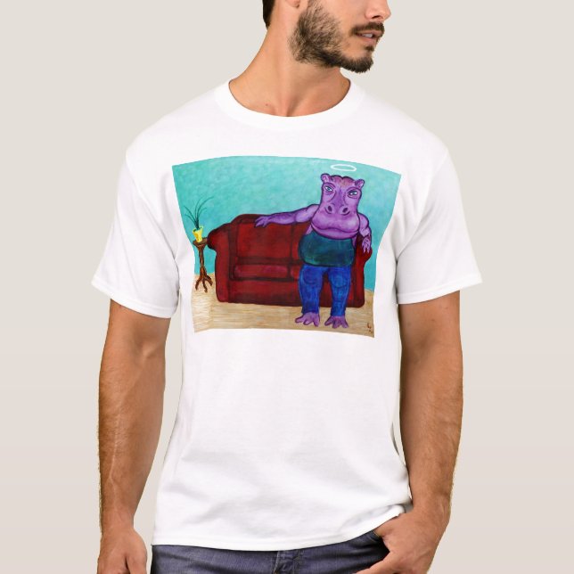 Flodhäst Tecknad Film T Shirt (Framsida)