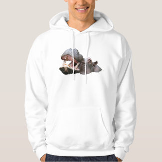 Flodhäst Vita Herrtröjor Hoodie