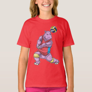 Flodhäst Volleybollspelare Volleyboll T Shirt