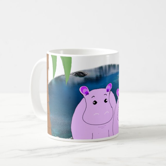 Flodhästar i Vattenmugg Kaffemugg (Framsida vänster)