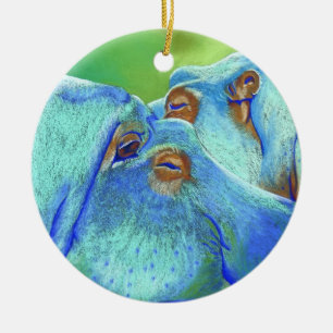 Flodhästar Julgransprydnad Keramik